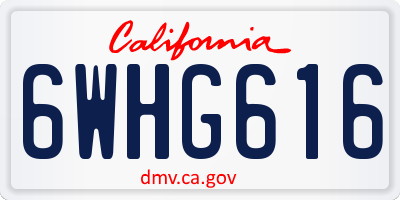 CA license plate 6WHG616