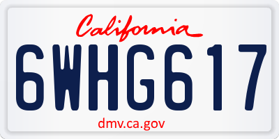 CA license plate 6WHG617