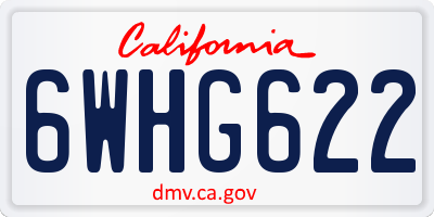CA license plate 6WHG622