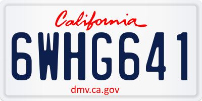 CA license plate 6WHG641