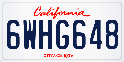 CA license plate 6WHG648