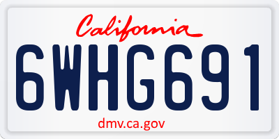 CA license plate 6WHG691
