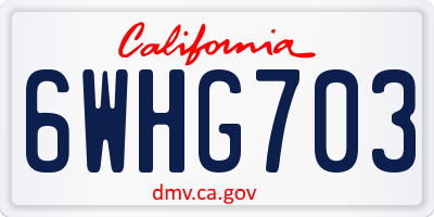 CA license plate 6WHG703