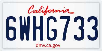 CA license plate 6WHG733