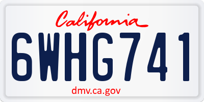 CA license plate 6WHG741