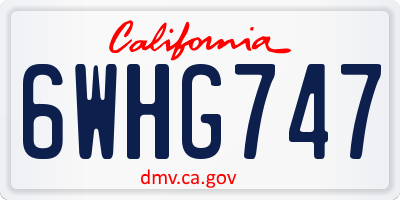 CA license plate 6WHG747