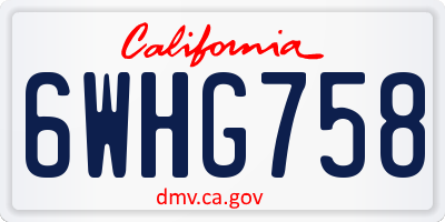 CA license plate 6WHG758
