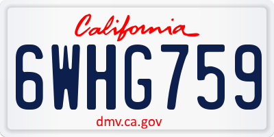 CA license plate 6WHG759