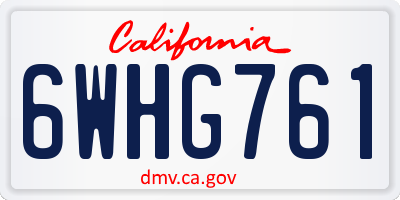 CA license plate 6WHG761