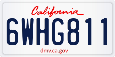 CA license plate 6WHG811