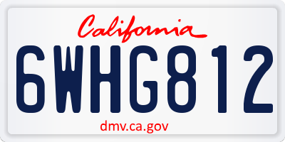 CA license plate 6WHG812