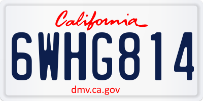 CA license plate 6WHG814