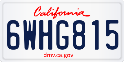 CA license plate 6WHG815