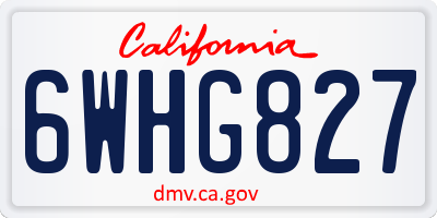 CA license plate 6WHG827
