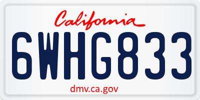 CA license plate 6WHG833