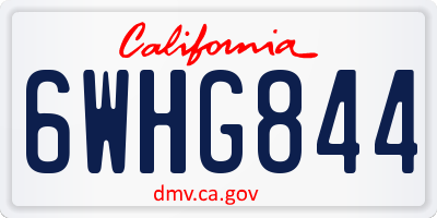 CA license plate 6WHG844