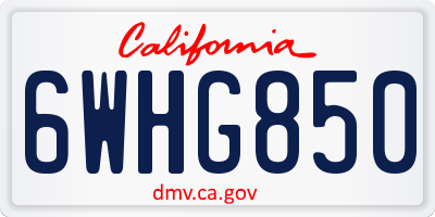 CA license plate 6WHG850