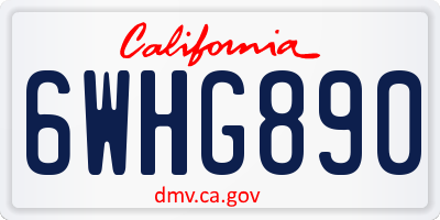 CA license plate 6WHG890