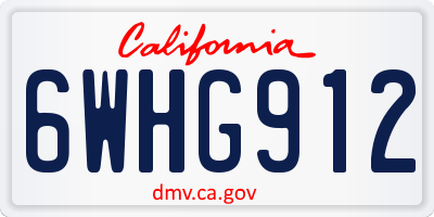 CA license plate 6WHG912