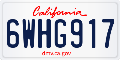 CA license plate 6WHG917