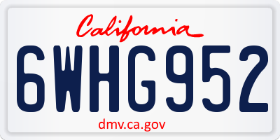 CA license plate 6WHG952