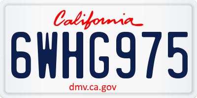 CA license plate 6WHG975