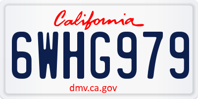 CA license plate 6WHG979