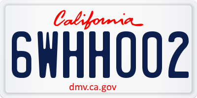 CA license plate 6WHH002