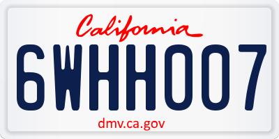 CA license plate 6WHH007
