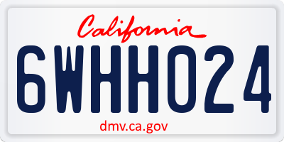 CA license plate 6WHH024