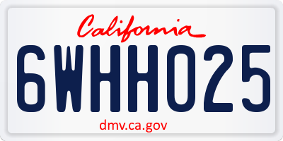 CA license plate 6WHH025