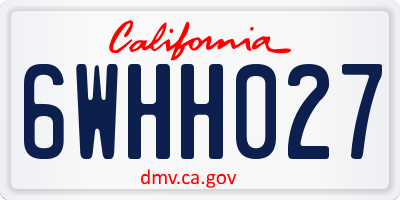 CA license plate 6WHH027