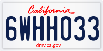 CA license plate 6WHH033