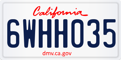 CA license plate 6WHH035