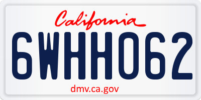 CA license plate 6WHH062