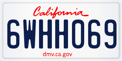CA license plate 6WHH069
