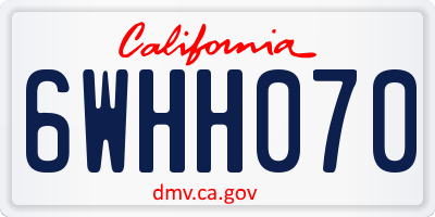 CA license plate 6WHH070