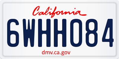 CA license plate 6WHH084