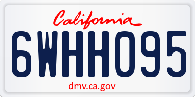 CA license plate 6WHH095