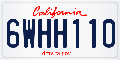 CA license plate 6WHH110