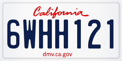CA license plate 6WHH121