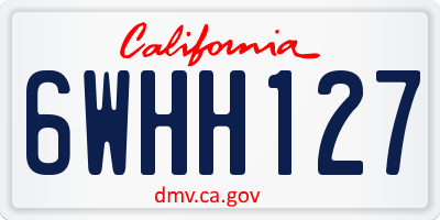 CA license plate 6WHH127