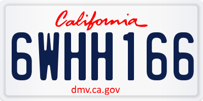 CA license plate 6WHH166