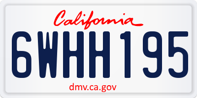 CA license plate 6WHH195