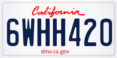 CA license plate 6WHH420