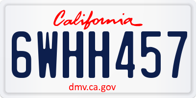 CA license plate 6WHH457