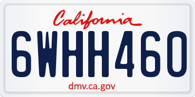 CA license plate 6WHH460