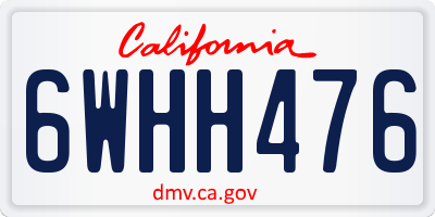 CA license plate 6WHH476