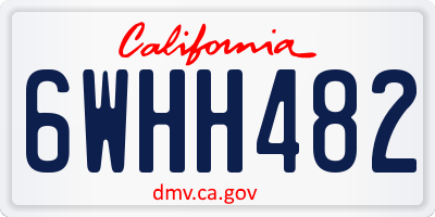 CA license plate 6WHH482