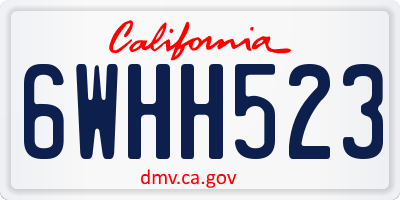 CA license plate 6WHH523